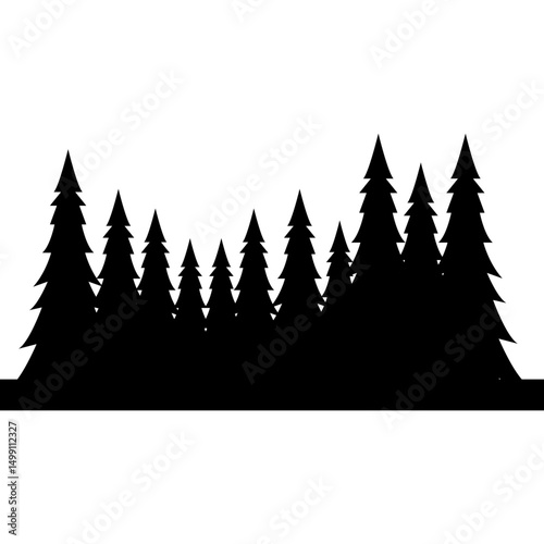 Wallpaper Mural Pine Tree Silhouette Torontodigital.ca