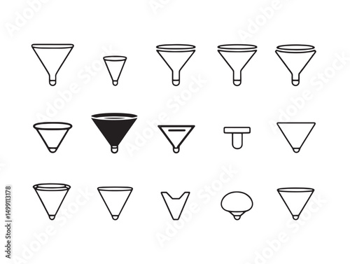Simple Hand Drawn Funnel Icon for Sales Process Visuals