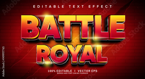 battle royal 3d vector text effect with modern style design