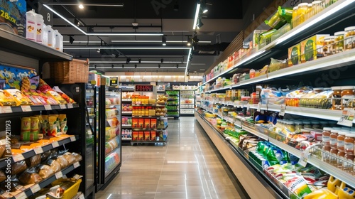 Wallpaper Mural A supermarket with lots of goods on the shelves Torontodigital.ca