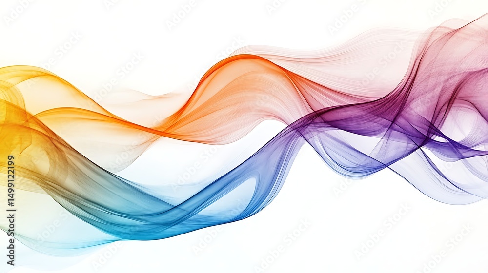 Obraz premium Abstract art of flowing lines in a combination of warm and cool hues