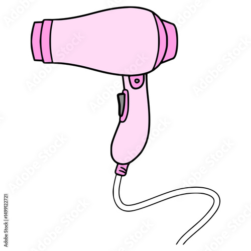hairdryer illustration hand drawn isolated vector