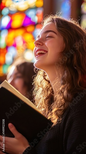 Joyful Singer in Church
