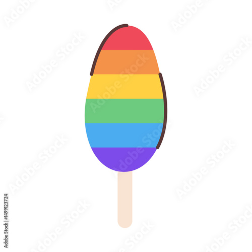 Ice cream in LGBTQ colors. Vector illustration.