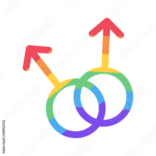 Lesbian symbol in in LGBTQ+ pride colors. Vector illustration.