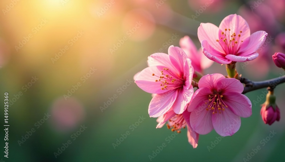 Fototapeta premium Vibrant spring blossoms in a rainbow of colors , beautiful, spring, colorful