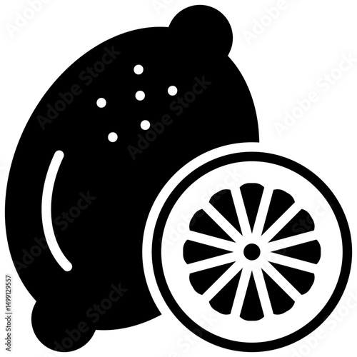 Lemon outline mixed icon