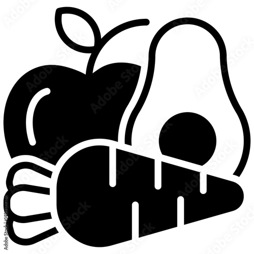 Vegetable outline mixed icon