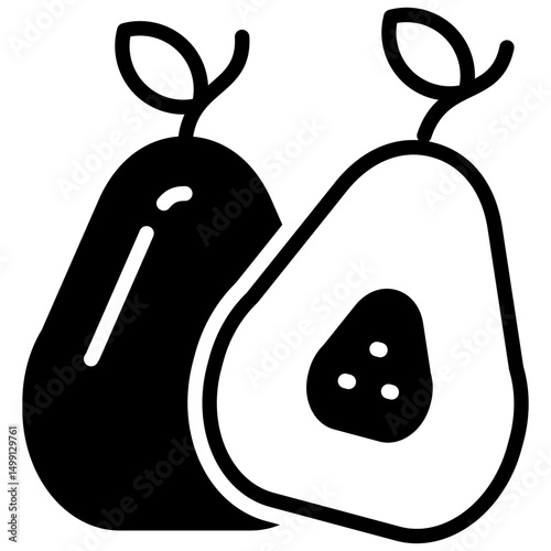 Pear outline mixed icon