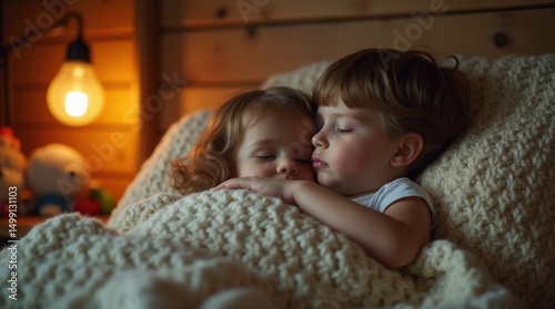 Sweet Siblings Snuggle A Tender Moment of Brotherly and Sisterly Love