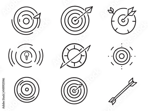 Business Goal Setting and Planning Strategy Outline Drawing