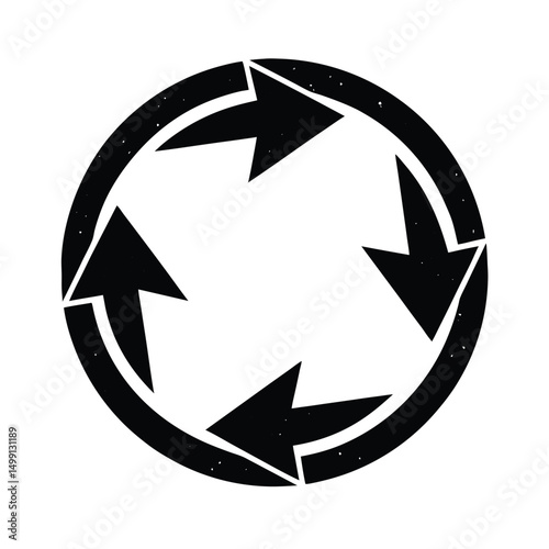 Green arrows forming a recycle symbol vector icon