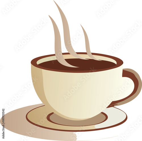 Simple coffee cup design with visible steam.