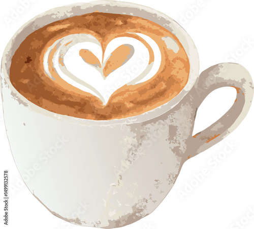 Hot coffee cup illustration with rising steam.