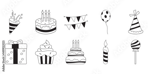 Hand Drawn Birthday Party Element