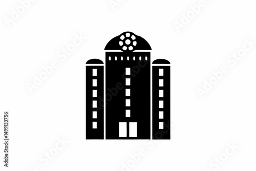 Hierarchical structure vector silhouette illustration isolated on white background