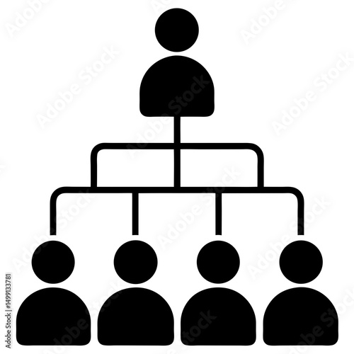 Hierarchical structure icon vector silhouette illustration isolated on white background