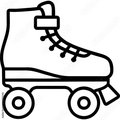 Clean vector roller skate with bold outline