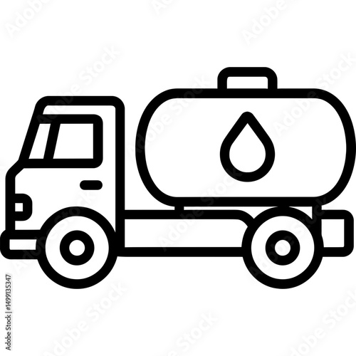 Minimalist fuel truck vector icon design