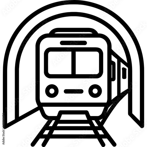 Modern subway train vector icon