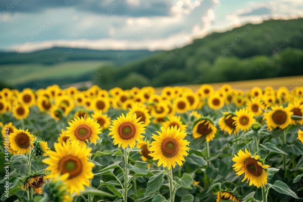 Fototapeta premium sunflowers in the mountains