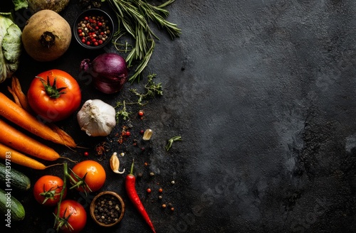 Assorted fresh vegetables a...