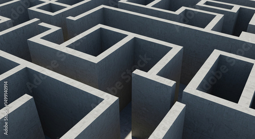 Wallpaper Mural Navigating the Concrete Labyrinth: A Visual Metaphor for Strategic Problem Solving and Unraveling Complexity, Implying Guidance Through Challenges Torontodigital.ca