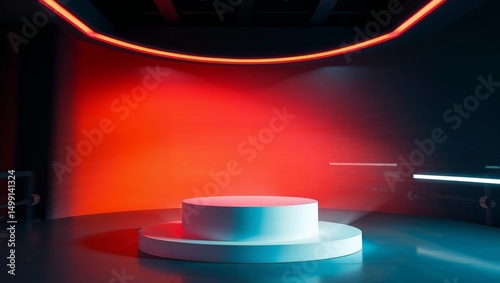 Podium with drawing tablet, character frames, animation timeline, and motion blur elements