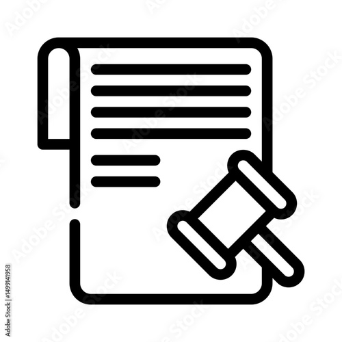 legal ruling line icon