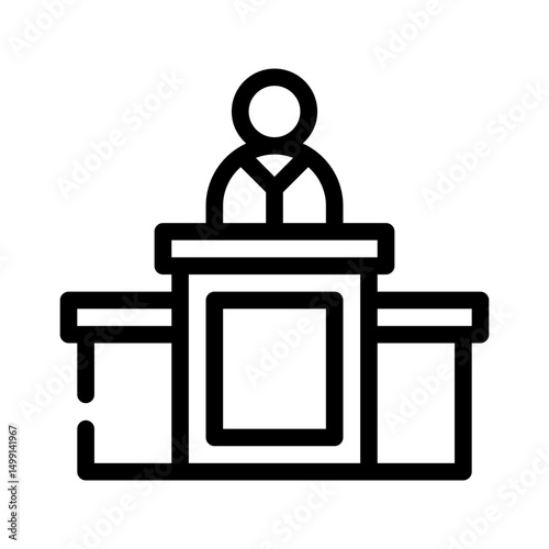 legal trial line icon