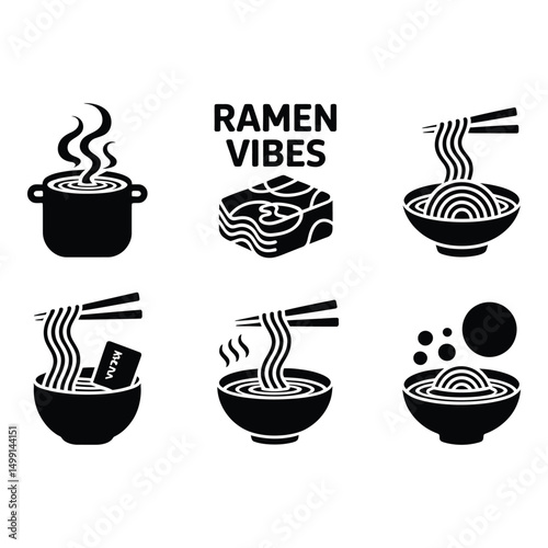 Delicious ramen vibes A comforting collection of noodle illustrations for your culinary design