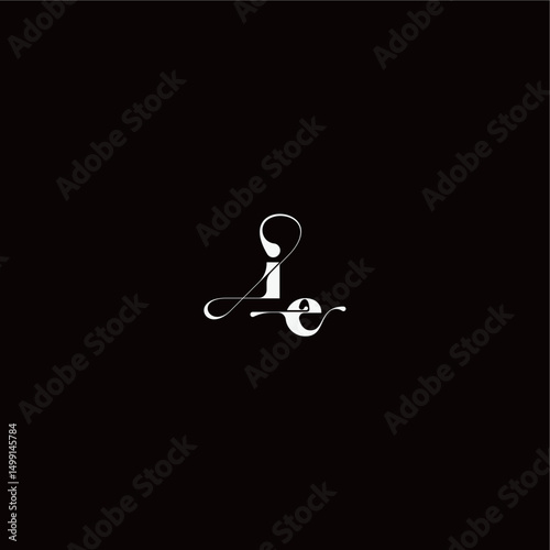 organic hairline logo wedding typography initial letter monogram style and elegant concept IE