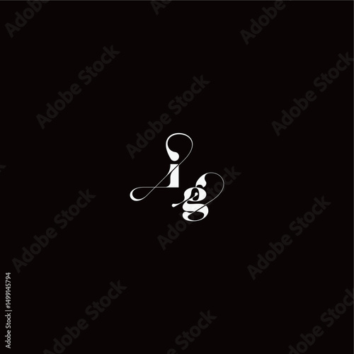 organic hairline logo wedding typography initial letter monogram style and elegant concept IG