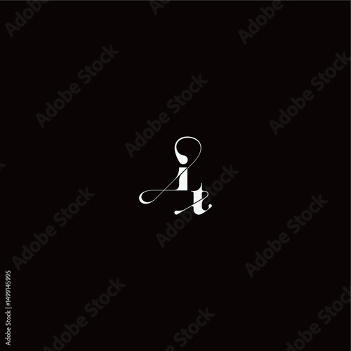 organic hairline logo wedding typography initial letter monogram style and elegant concept IT