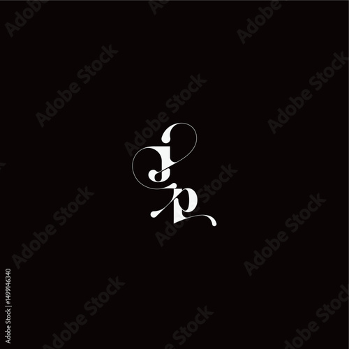 organic hairline logo wedding typography initial letter monogram style and elegant concept JP