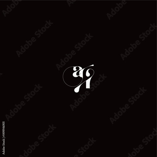 wedding typography initial monogram style and elegant concept AI organic hairline logo letter