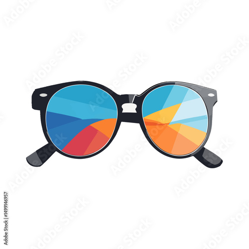 3d glasses isolated vector on white background