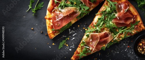 Pizza slice with prosciutto...