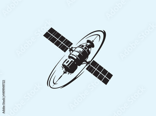 Advanced Satellite in Space with Panel Arrays