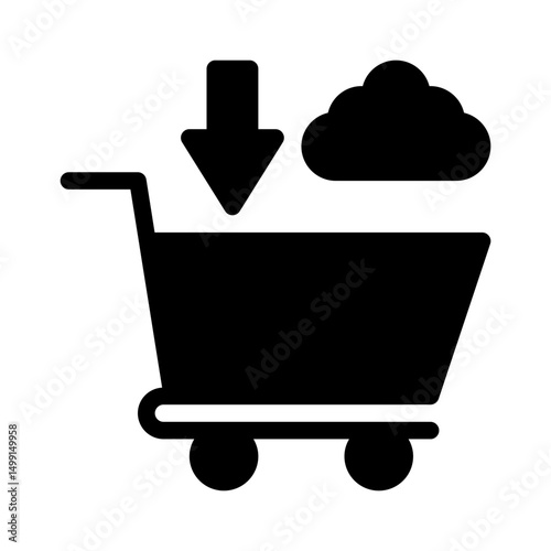cloud commerce glyph icon