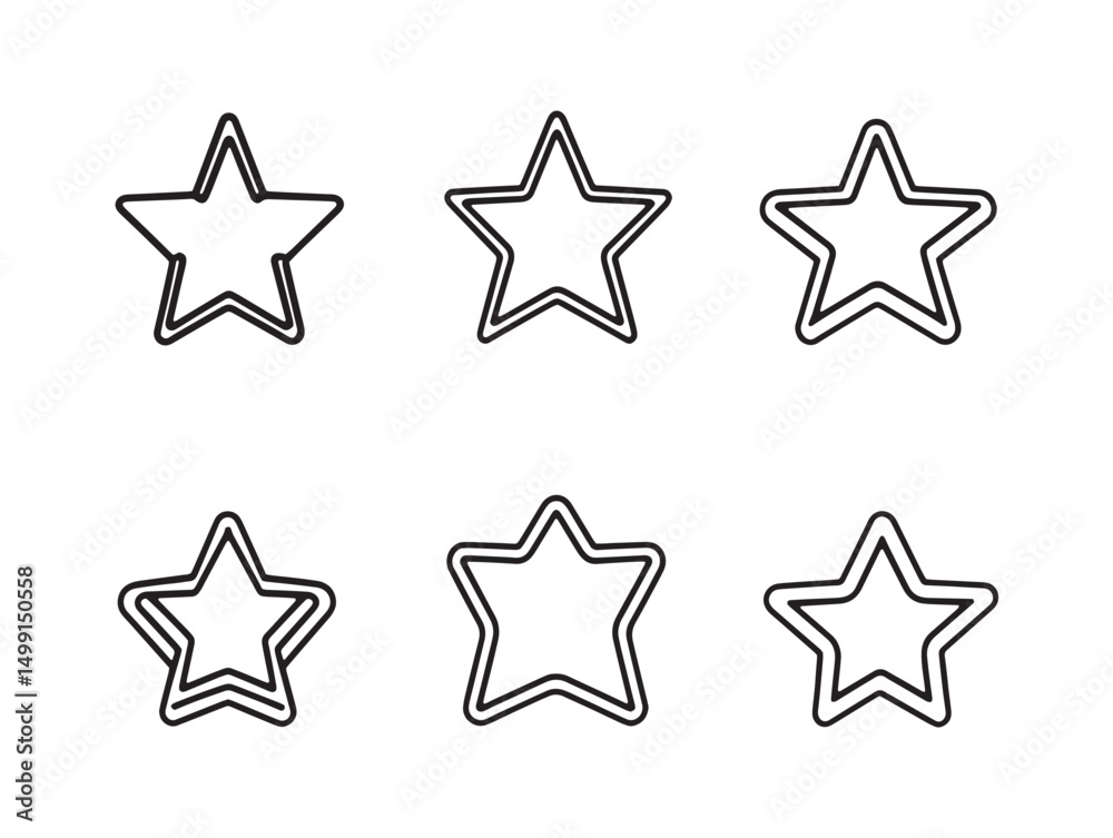 Simple half star geometric line drawing vector illustration Simple half star geometric line drawing vector illustration