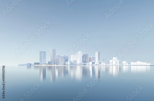 Modern Cityscape on a Calm Water Reflection