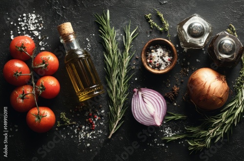 Fresh tomatoes, onions, ros...