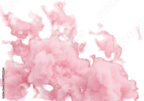 Pink Smoke Abstract Texture Background isolated on transparent background