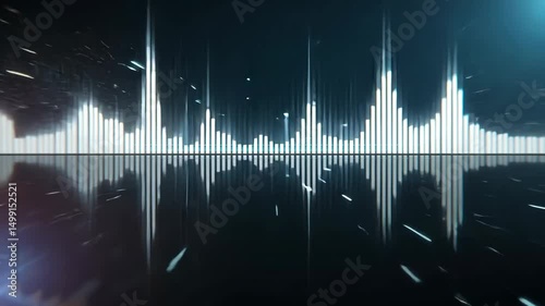 Wallpaper Mural Modern audio waveform spectrum in digital interface with dark background showing music frequency visualizer for sound technology and futuristic media editing representation. Torontodigital.ca