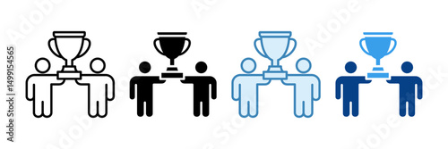 Team Success Icon Set Multiple Style Collection