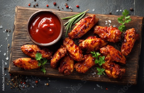 Grilled chicken wings with ...