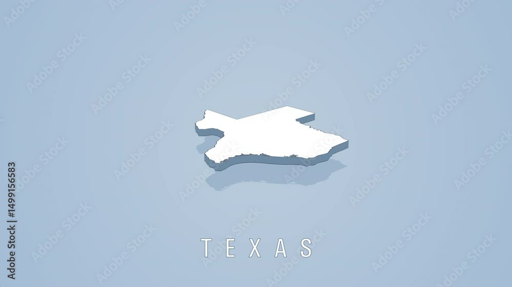 Minimal 3D map of Texas state rotating สต็อกวิดีโอ | Adobe Stock