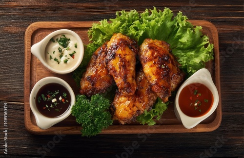 Grilled chicken wings with ...