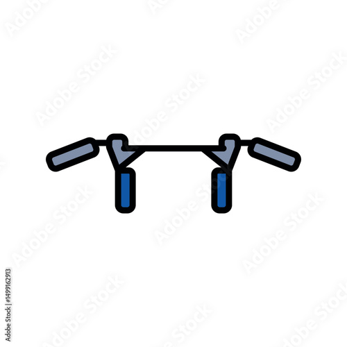 pull up bar color flat icon for digital and print projects.